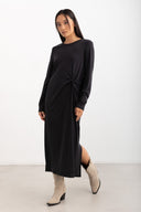 Φόρεμα μίντι basic Pieces 17151341 - Μαύρο - thefashionproject.gr - PIECES