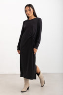 Φόρεμα μίντι basic Pieces 17151341 - Μαύρο - thefashionproject.gr - PIECES