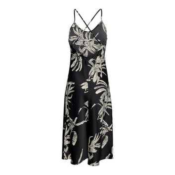 Φόρεμα σατέν με print Aware 10307622 - Μαύρο - thefashionproject.gr - AWARE by VERO MODA