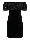 Φόρεμα velvet με βολάν και παγιέτες ONLY 15336170 - Μαύρο - thefashionproject.gr - ONLY