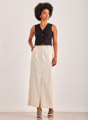 Φούστα λινή μάξι Vero Moda 10306699 - Ζαχαρί - thefashionproject.gr - VERO MODA