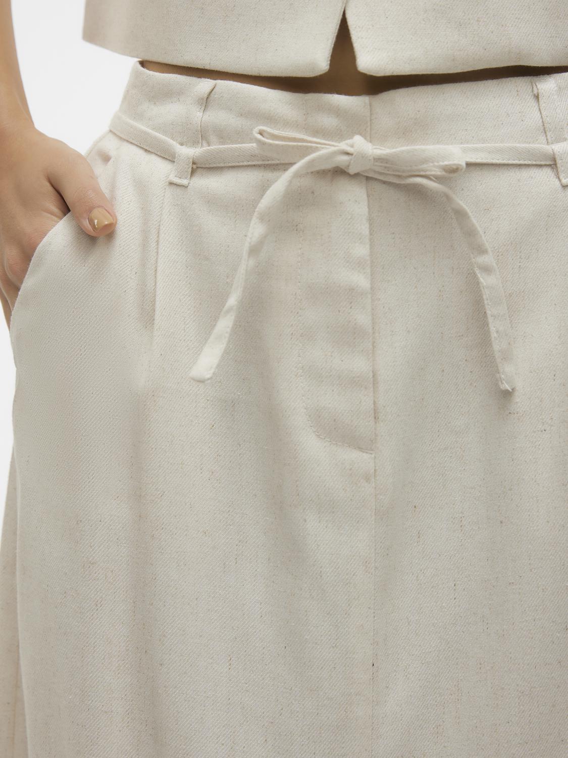 Φούστα λινή μάξι Vero Moda 10306699 - Ζαχαρί - thefashionproject.gr - VERO MODA