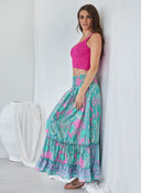 Φούστα μάξι με boho λαχούρια - Μέντα - thefashionproject.gr - The Fashion Project