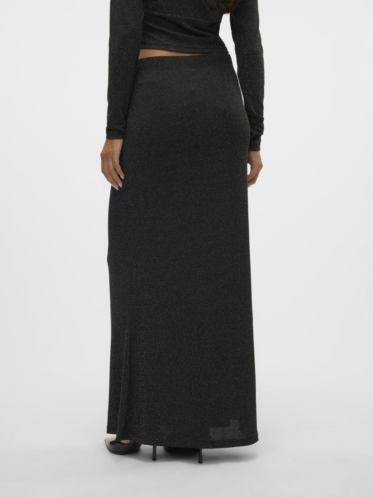 Φούστα μάξι με glitter ύφασμα Vero Moda 10316739 - Μαύρο/Ασημί - thefashionproject.gr - VERO MODA