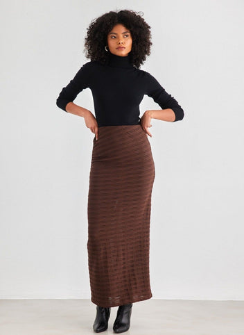 Φούστα μάξι με σούρα στο πλάι Vero Moda 10309750 - Καφέ - thefashionproject.gr - VERO MODA