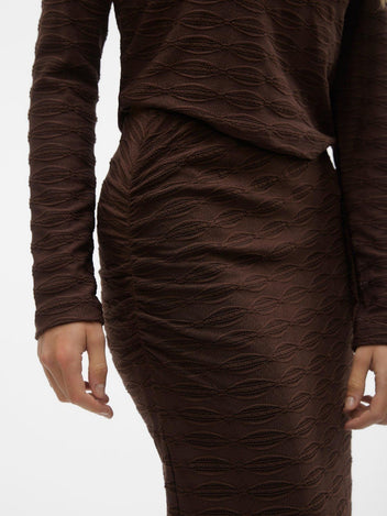 Φούστα μάξι με σούρα στο πλάι Vero Moda 10309750 - Καφέ - thefashionproject.gr - VERO MODA