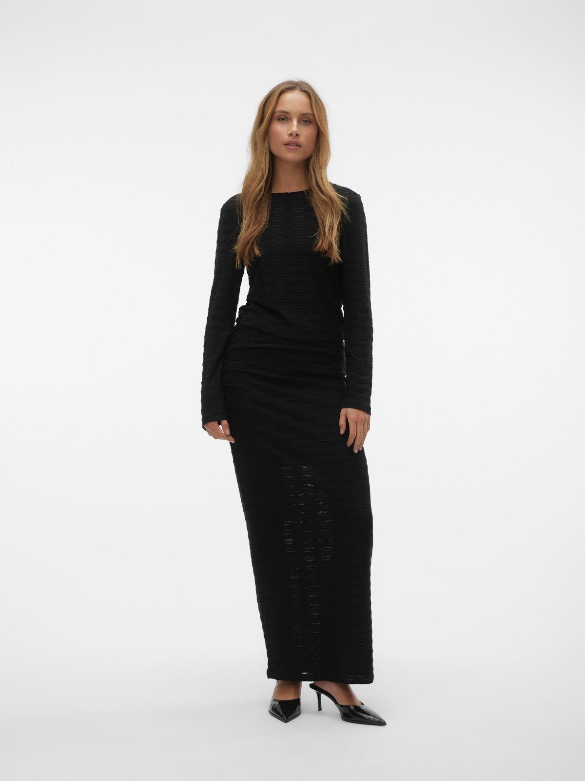 Φούστα μάξι με σούρα στο πλάι Vero Moda 10309750 - Μαύρο - thefashionproject.gr - VERO MODA