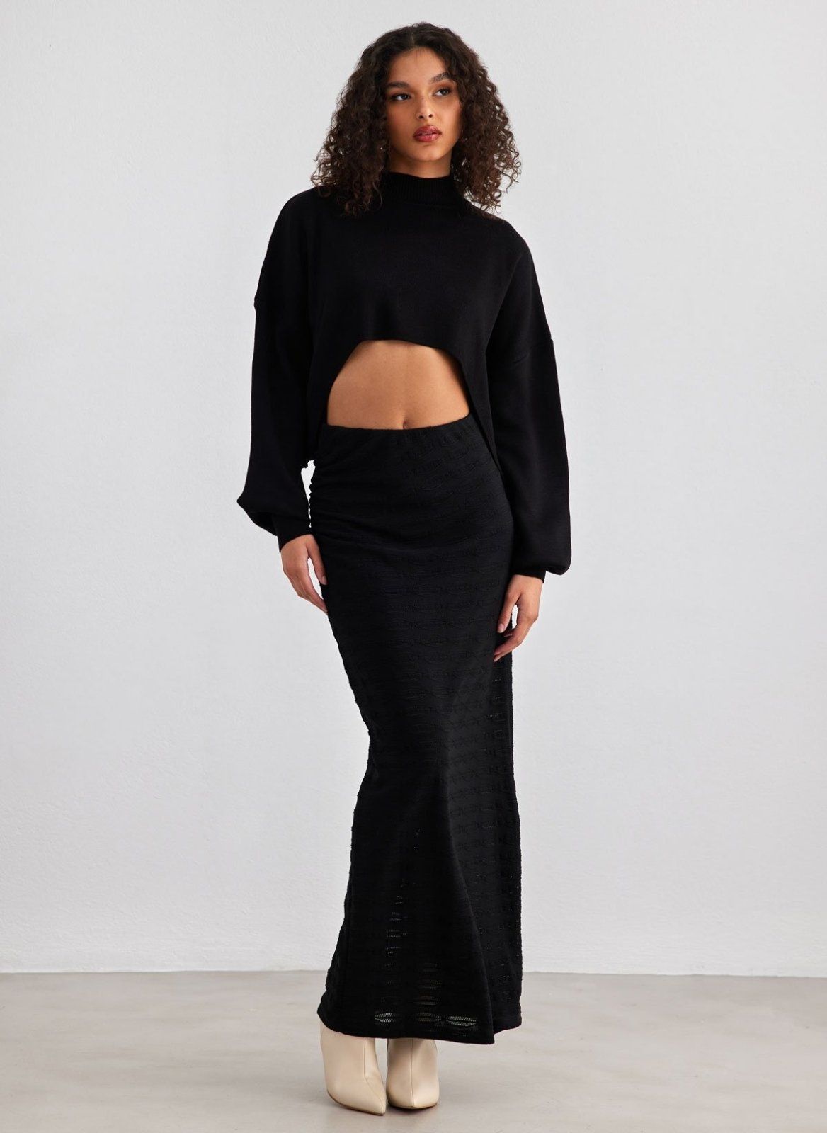 Φούστα μάξι με σούρα στο πλάι Vero Moda 10309750 - Μαύρο - thefashionproject.gr - VERO MODA
