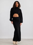 Φούστα μάξι με σούρα στο πλάι Vero Moda 10309750 - Μαύρο - thefashionproject.gr - VERO MODA