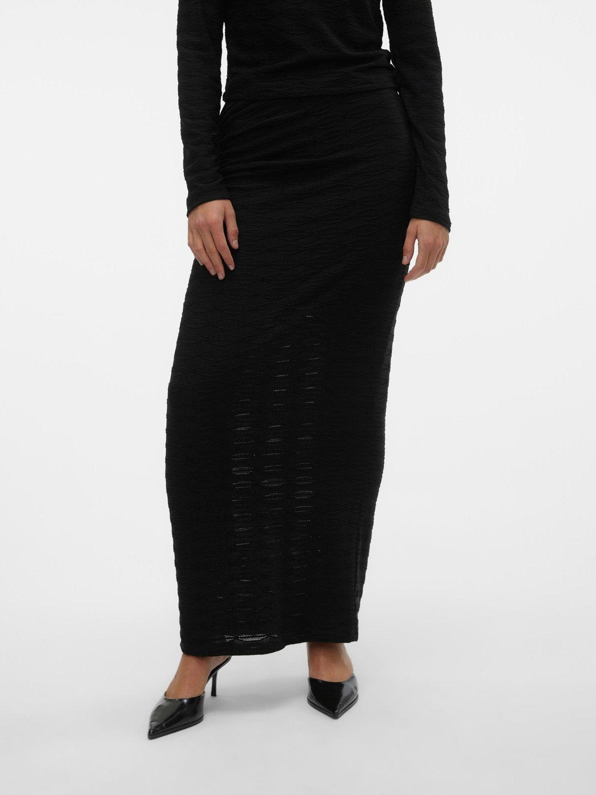 Φούστα μάξι με σούρα στο πλάι Vero Moda 10309750 - Μαύρο - thefashionproject.gr - VERO MODA