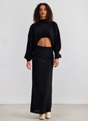 Φούστα μάξι με σούρα στο πλάι Vero Moda 10309750 - Μαύρο - thefashionproject.gr - VERO MODA