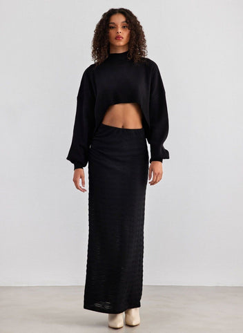Φούστα μάξι με σούρα στο πλάι Vero Moda 10309750 - Μαύρο - thefashionproject.gr - VERO MODA