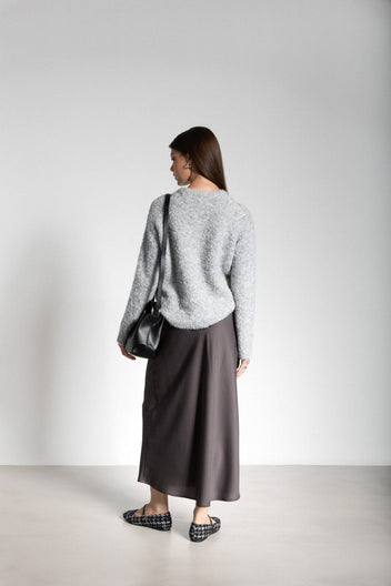 Φούστα μάξι σατέν ONLY 15333343 - Ανθρακί - thefashionproject.gr - ONLY