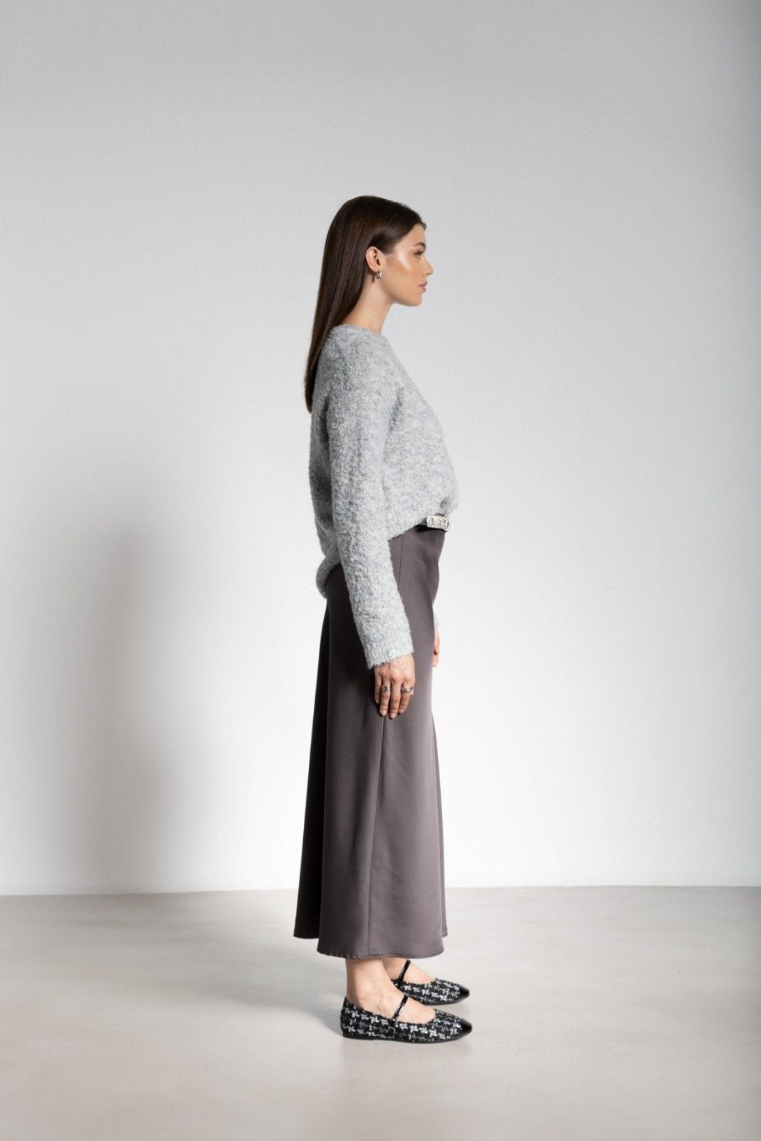 Φούστα μάξι σατέν ONLY 15333343 - Ανθρακί - thefashionproject.gr - ONLY
