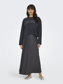 Φούστα μάξι σατέν ONLY 15333343 - Ανθρακί - thefashionproject.gr - ONLY