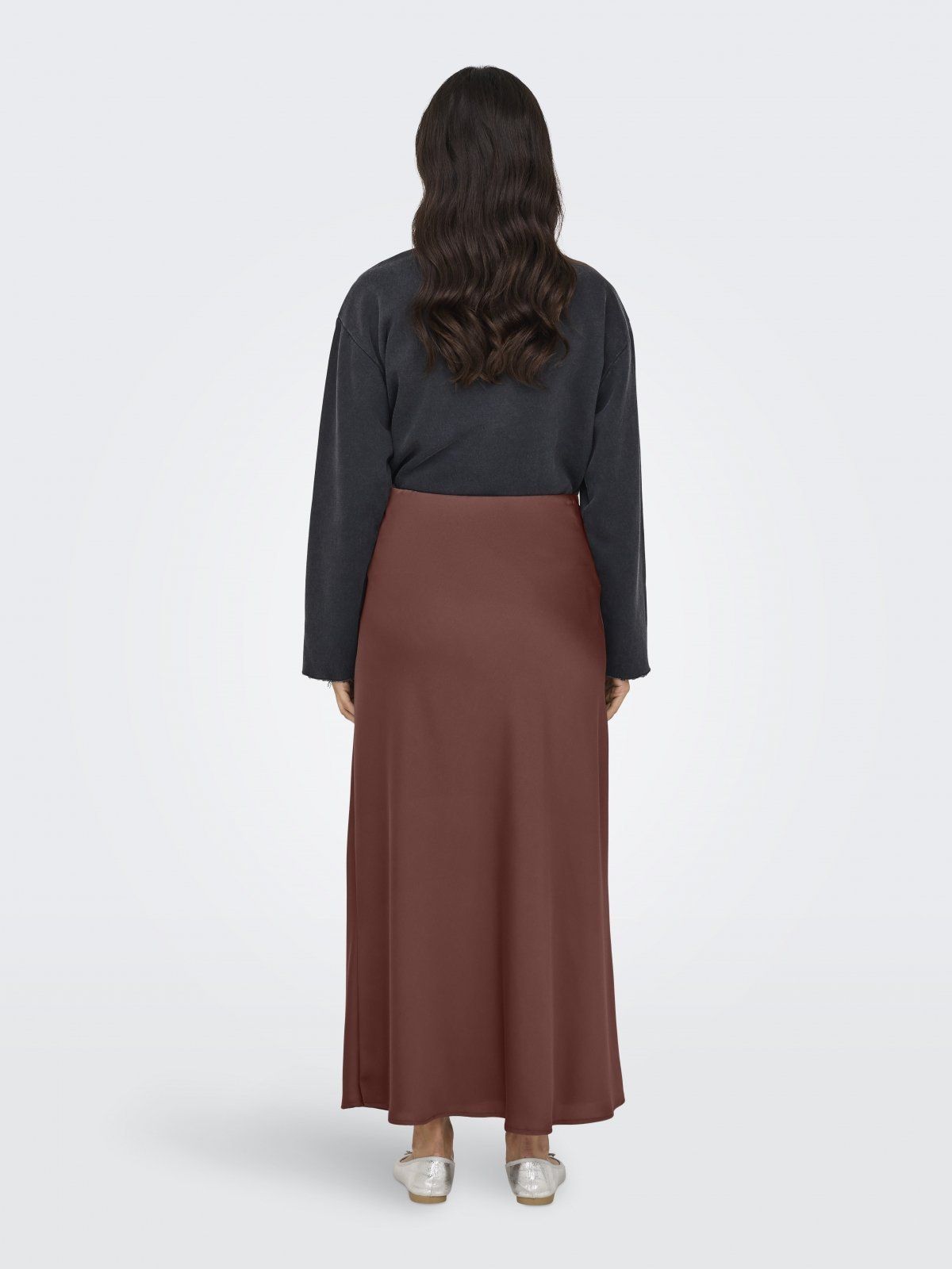 Φούστα μάξι σατέν ONLY 15333343 - Καφέ - thefashionproject.gr - ONLY