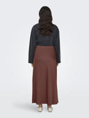 Φούστα μάξι σατέν ONLY 15333343 - Καφέ - thefashionproject.gr - ONLY
