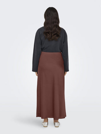 Φούστα μάξι σατέν ONLY 15333343 - Καφέ - thefashionproject.gr - ONLY
