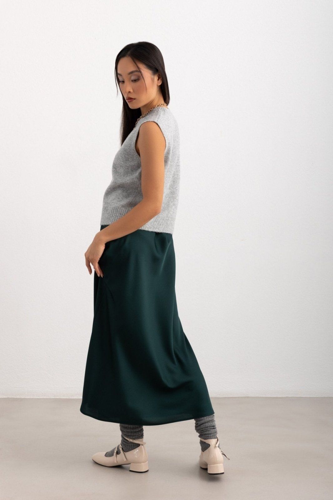 Φούστα μάξι σατέν ONLY 15333343 - Κυπαρισσί - thefashionproject.gr - ONLY