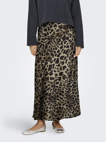 Φούστα μάξι σατέν ONLY 15333343 - Leopard - thefashionproject.gr - ONLY