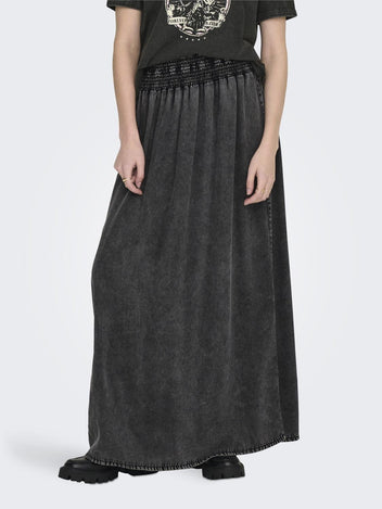 Φούστα με denim όψη και μπάσκα ONLY 15320036 - Ανθρακί - thefashionproject.gr - ONLY