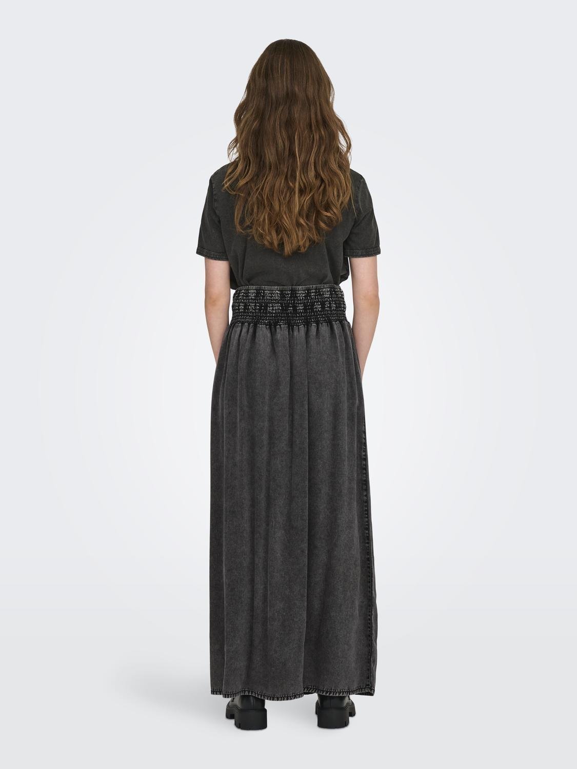 Φούστα με denim όψη και μπάσκα ONLY 15320036 - Ανθρακί - thefashionproject.gr - ONLY