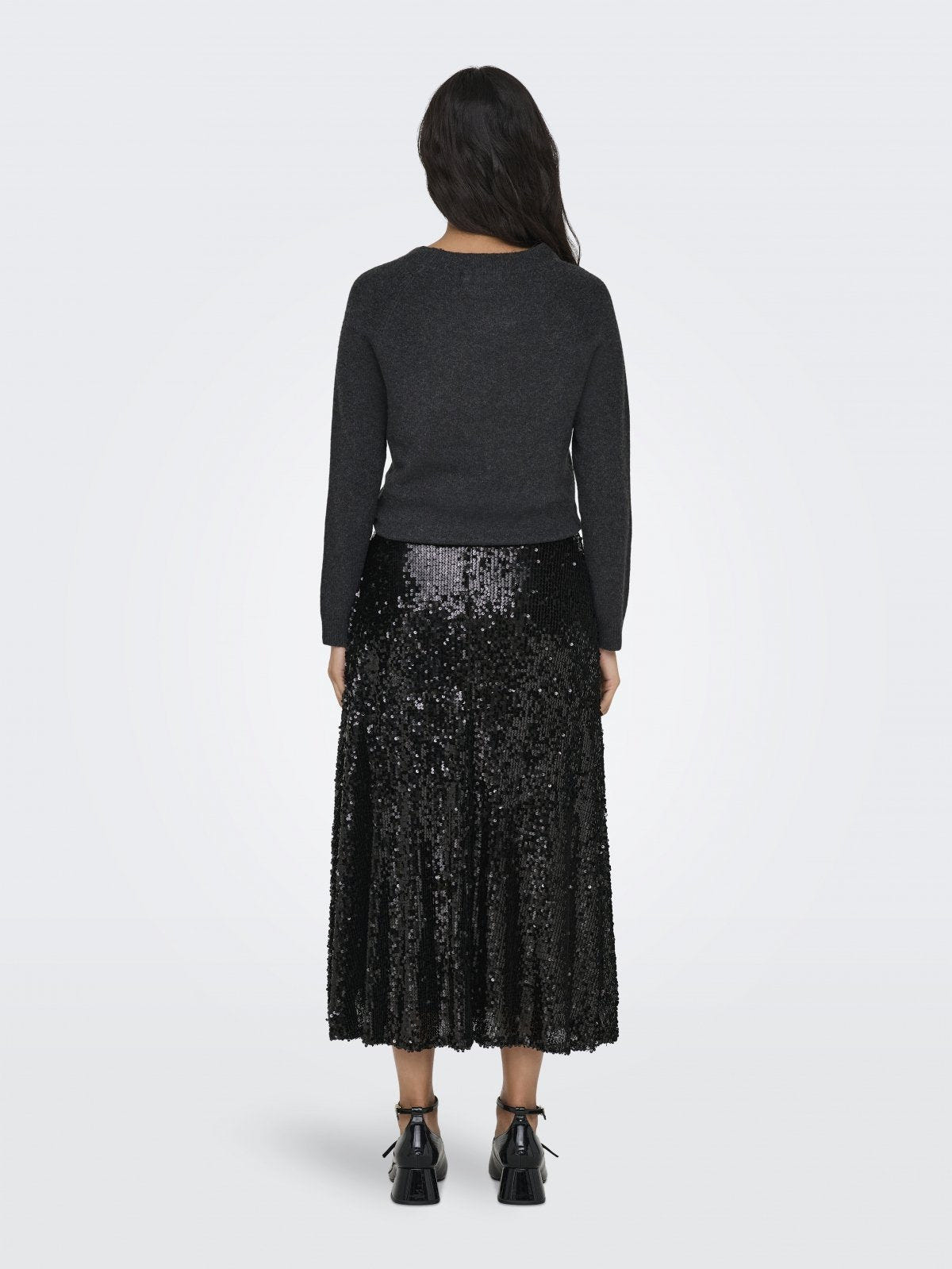 Φούστα με παγιέτες ONLY 15332682 - Μαύρο - thefashionproject.gr - ONLY