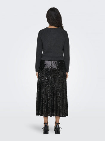 Φούστα με παγιέτες ONLY 15332682 - Μαύρο - thefashionproject.gr - ONLY