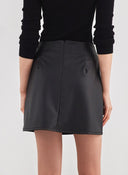 Φούστα μίνι δερματίνη Noobass 09 - 27 - Μαύρο - thefashionproject.gr - Noobass