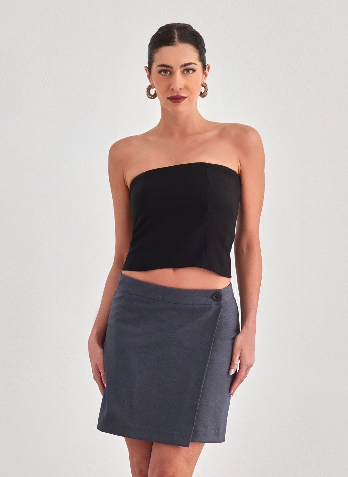 Φούστα μίνι φάκελος Noisy May 27028781 - Ανθρακί - thefashionproject.gr - NOISY MAY