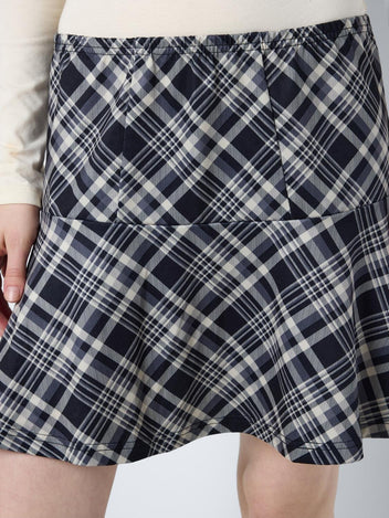 Φούστα μίνι καρό NOISY MAY 27031567 - Γκρι σκούρο - thefashionproject.gr - NOISY MAY