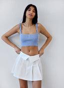 Φούστα μίνι με γυριστή μέση - Λευκό - thefashionproject.gr - The Fashion Project