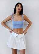 Φούστα μίνι με γυριστή μέση - Λευκό - thefashionproject.gr - The Fashion Project