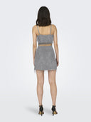 Φούστα μίνι με παγιέτες Only 15305742 - Ασημί - thefashionproject.gr - ONLY