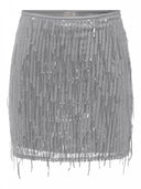 Φούστα μίνι με παγιέτες Only 15305742 - Ασημί - thefashionproject.gr - ONLY