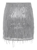 Φούστα μίνι με παγιέτες Only 15305742 - Ασημί - thefashionproject.gr - ONLY