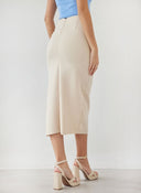 Φούστα μίντι με σούρες - Μπεζ - thefashionproject.gr - The Fashion Project