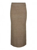Φούστα πλεκτή με άνοιγμα PIECES 17149631 - Άμμου - thefashionproject.gr - PIECES