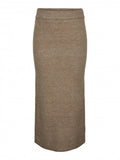 Φούστα πλεκτή με άνοιγμα PIECES 17149631 - Άμμου - thefashionproject.gr - PIECES