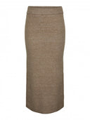 Φούστα πλεκτή με άνοιγμα PIECES 17149631 - Άμμου - thefashionproject.gr - PIECES