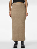 Φούστα πλεκτή με άνοιγμα PIECES 17149631 - Άμμου - thefashionproject.gr - PIECES