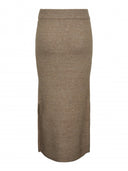 Φούστα πλεκτή με άνοιγμα PIECES 17149631 - Άμμου - thefashionproject.gr - PIECES