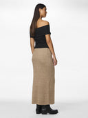 Φούστα πλεκτή με άνοιγμα PIECES 17149631 - Άμμου - thefashionproject.gr - PIECES
