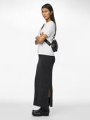 Φούστα πλεκτή με άνοιγμα PIECES 17149631 - Ανθρακί - thefashionproject.gr - PIECES