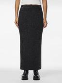 Φούστα πλεκτή με άνοιγμα PIECES 17149631 - Ανθρακί - thefashionproject.gr - PIECES