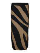 Φούστα πλεκτή με print Vero Moda 10310689 - Μαύρο/Μπεζ - thefashionproject.gr - VERO MODA