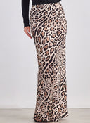 Φούστα σατέν με print - Leopard - thefashionproject.gr - K1