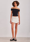 Φούστα σορτς με λινό ONLY 15310904 - Ζαχαρί - thefashionproject.gr - ONLY