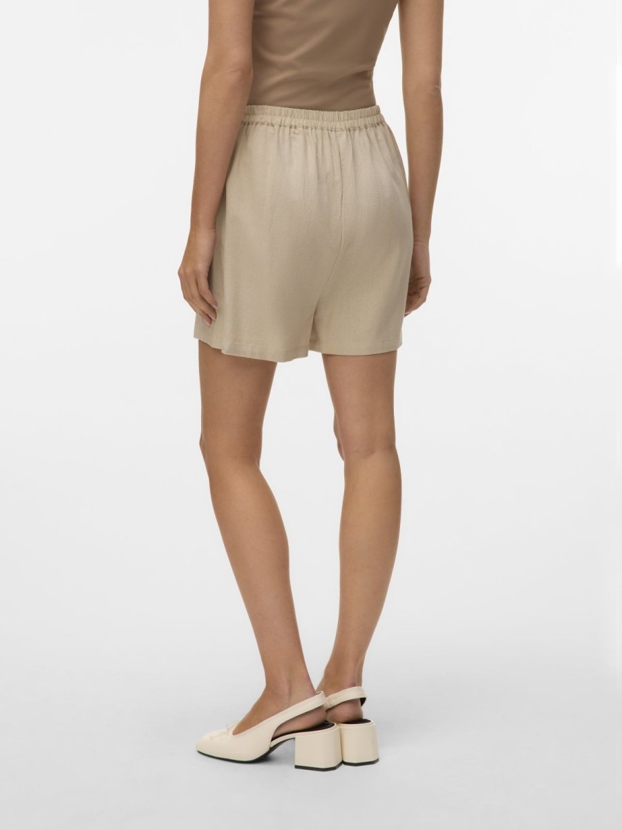 Φούστα σορτς με λινό Vero Moda 10321623 - Μπεζ - thefashionproject.gr - VERO MODA