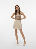 Φούστα σορτς με λινό Vero Moda 10321623 - Μπεζ - thefashionproject.gr - VERO MODA